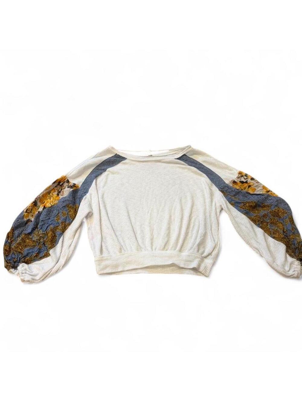 Free People Women's White and Grey Jumper